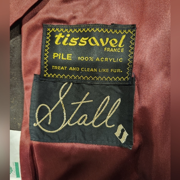 Vintage 1950s Tissavel France  Faux Brown Fur Coat with Fur Waistband - Picture 11 of 12